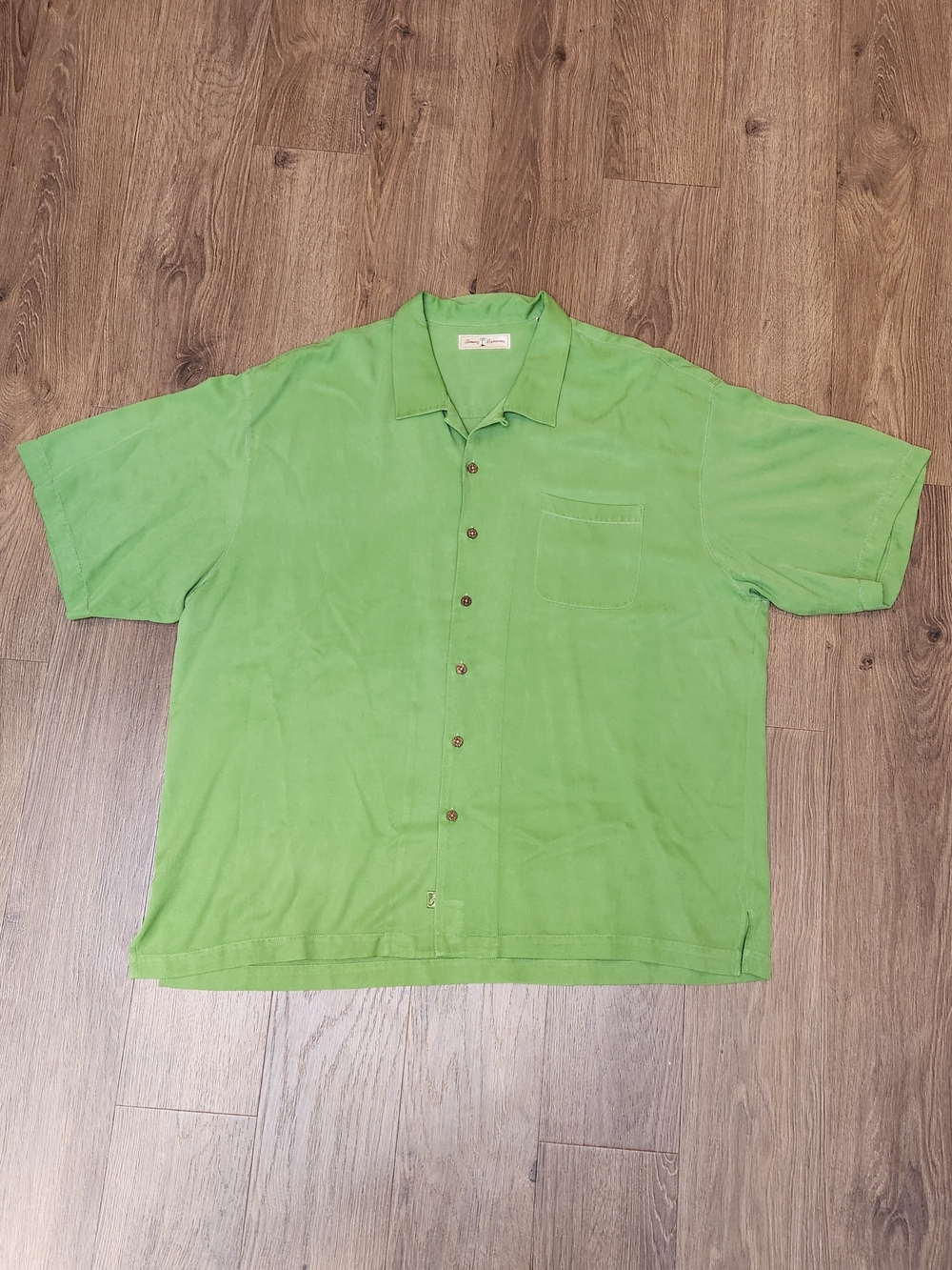 Tommy Bahama 2XL Men’s Silk Camp Shirt Lime Green Luxury Casual Resort Travel